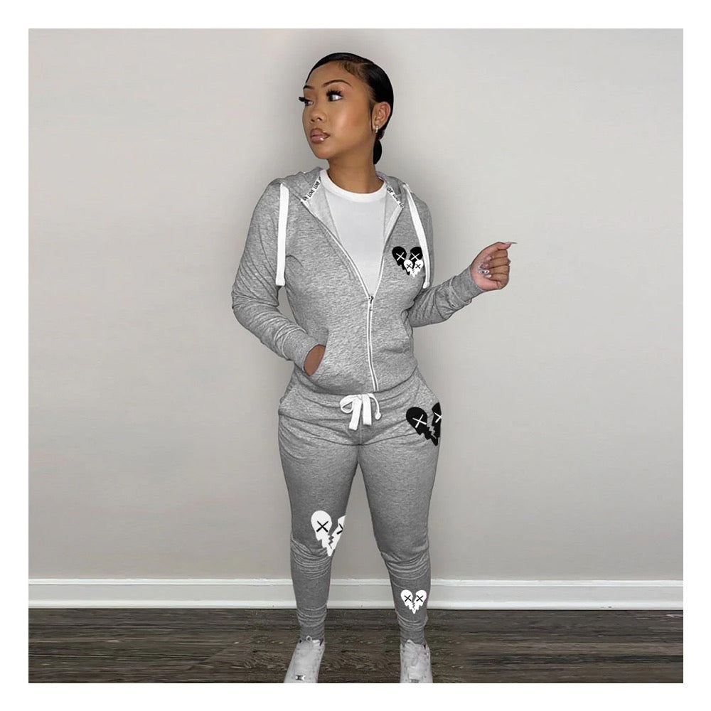 Gray “Broken Heart” Sweatsuit