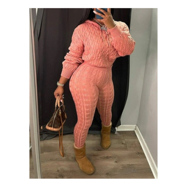 Pink / Peach Sweater Leggings Set
