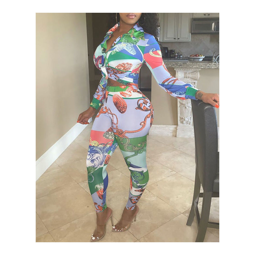 Mint Green Lux Print Leggings Set