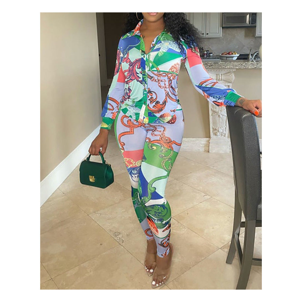 Mint Green Lux Print Leggings Set