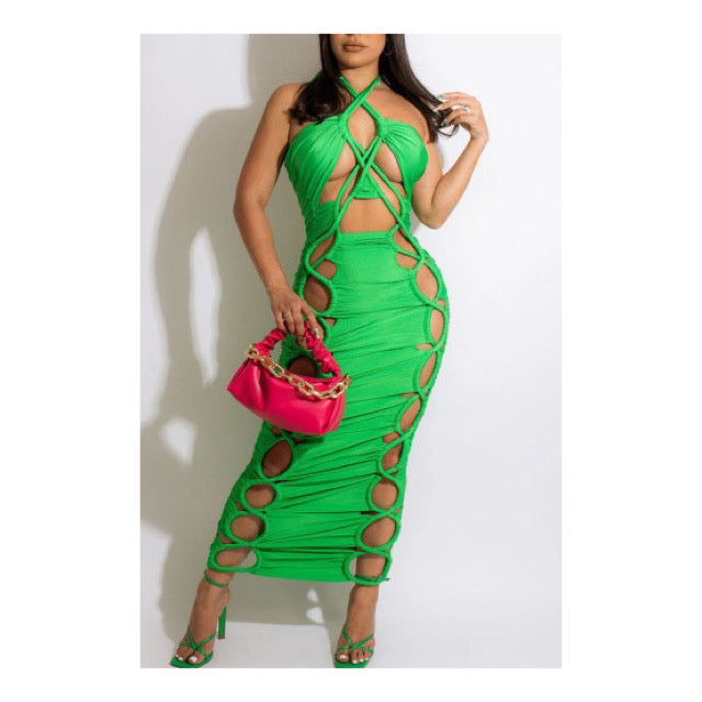 Green “No Strings” Midi Dress - Timeless & Elegant
