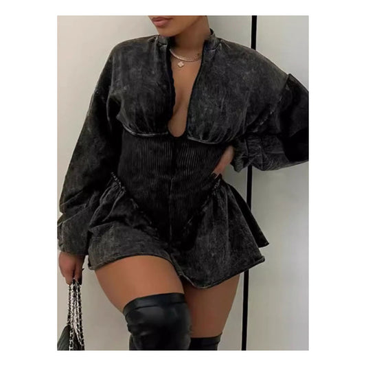 Black Ruffle Mini Dress - Timeless Elegance and Versatile Style