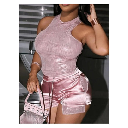 Soft Pink Short Set - Cozy Loungewear for Effortless Charm