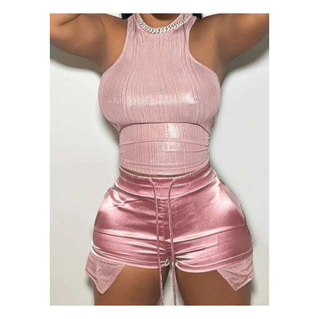 Soft Pink Short Set - Cozy Loungewear for Effortless Charm