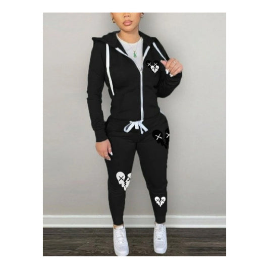Black / White “Broken Heart” Sweatsuit